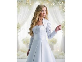 B-102 bílé bolerko s dlouhým rukávem