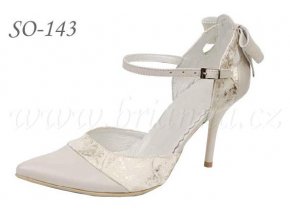 Kožené svatební boty - ecru/zlaté: vel. 38, doprodej