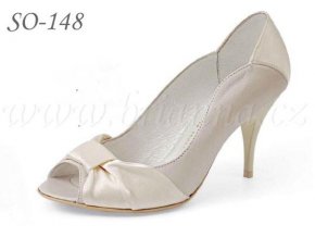 Kožené svatební boty - smetanové: vel. 40, doprodej