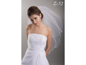 Svatební dvouvrstvý závoj s 30 krystaly Swarovski Z-52 ivory