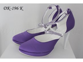 Saténové svatební boty - fialové
