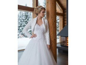 BF-119 bílé bolerko ke svatebním šatům