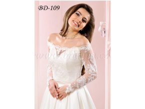 Krajkový svatební kabátek - bílý: BD-109V: 36/38 - doprodej