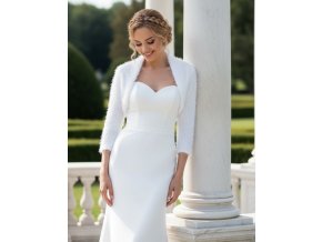 BF-205 bílé bolerko ke svatebním šatům