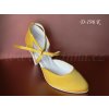 Jednoduché svatební boty s křížovým zapínáním - tmavě žluté