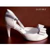 Svatební boty s mašlí - perleťově bílé: vel. 40, doprodej