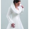 Svatební kabát s kožešinovým límcem - bílý: B-210