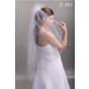 Svatební závoj s krystaly a síťkou: Z-301 ivory