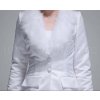 Saténový svatební kabát - bílý: B-608, vel. S - Doprodej
