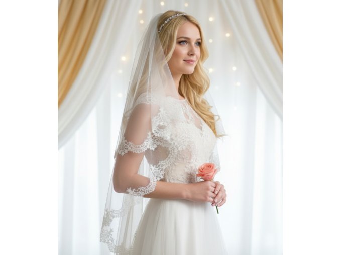 ZNK-38 svadobny zavoj s cipkou