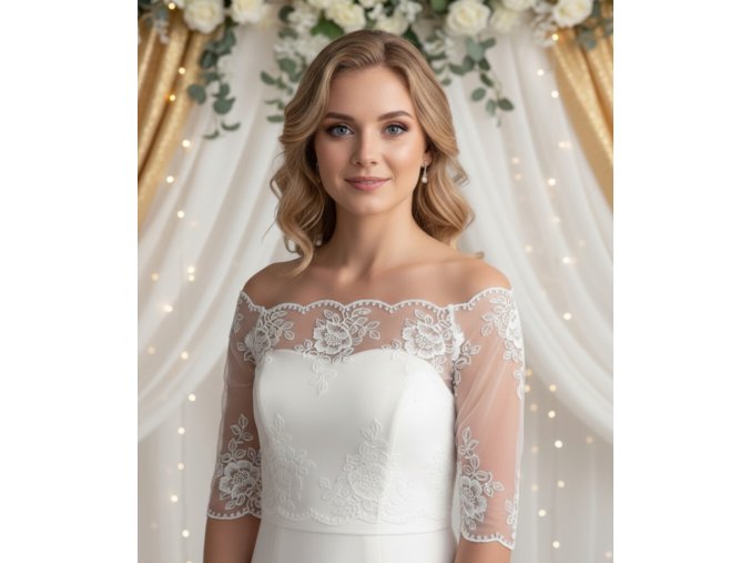 BNK-51 svadobne bolerko cipkovane