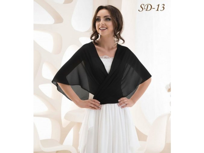 SD-13 čierny šifónový šál