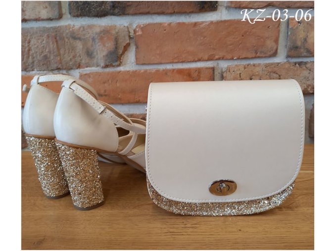 KZ 03 white gnieciony golden