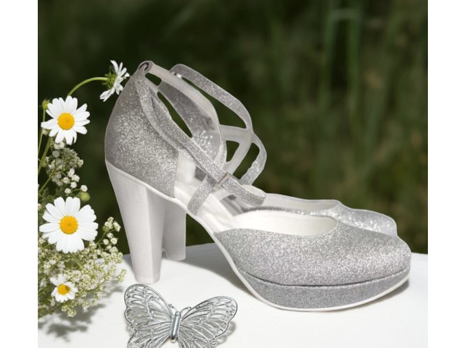 DK-196K strieborné topánky spoločenské