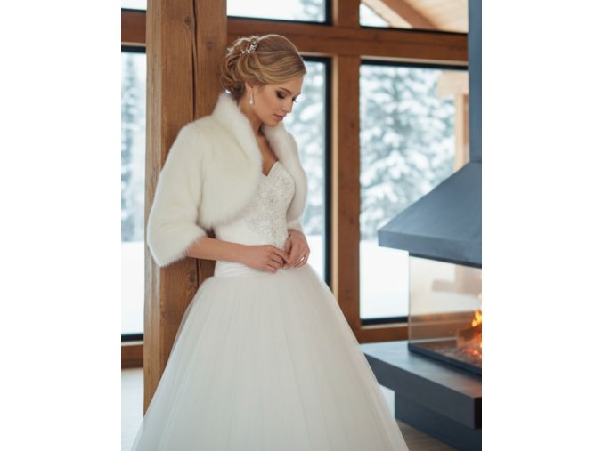 BF-57 smotanový svadobný kožúšok