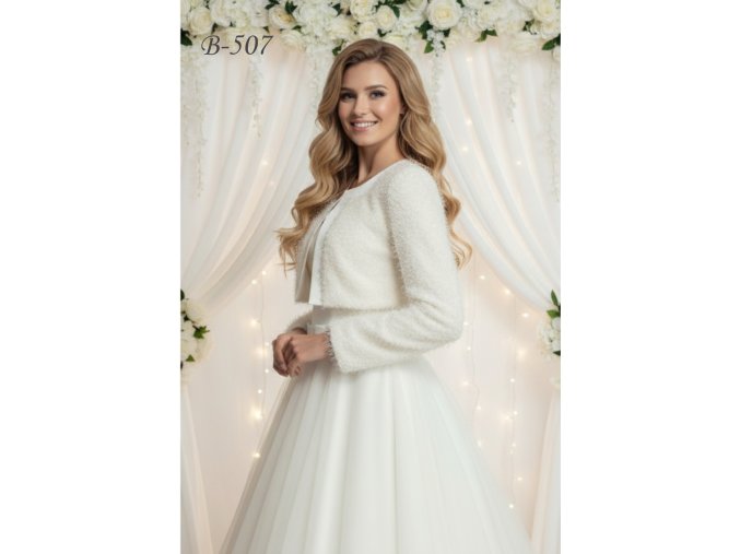 B-507 biely svadobny kabatik