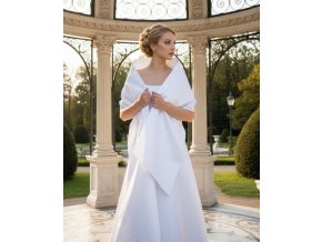 SM-18S biela štóla na spoločenské šaty