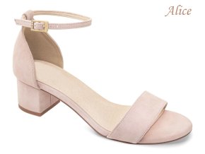 Alice Blush svadobne sandale na opatku