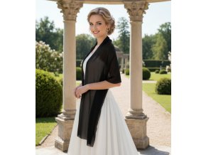SD-15 čierny šifónový šál