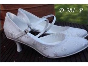 Krajkové svatební střevíčky - bílé (Velikost obuvi 42)