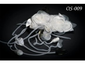 Květinová ozdoba na svatební šaty OS-008 (Barva bílá)