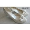 Krajkové svatební boty s ozdobnou přezkou - ecru (Velikost obuvi 42)