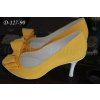Saténové svatební boty s mašlí - tmavě žluté (Velikost obuvi 42)