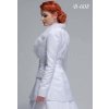 Saténový svatební kabát s kožešinovým límcem - bílý: B-608 (Velikost XXL)