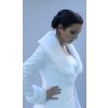 Svatební kabát s kožešinovým límcem - bílý: B-210 (Velikost XXL)