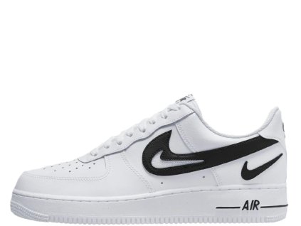 Nike Air Force 1 Low Cut Out Swoosh White Black (GS)