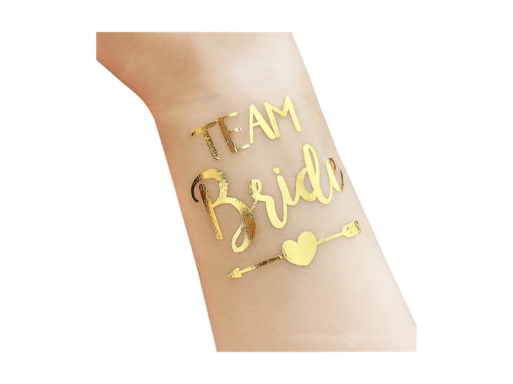 Wedding Party Decoration 12PCS set Bride Team Temporary Tattoo Sticker Bachelorette Party Favors Gold Bridesmaid Bridal.jpg 640x640