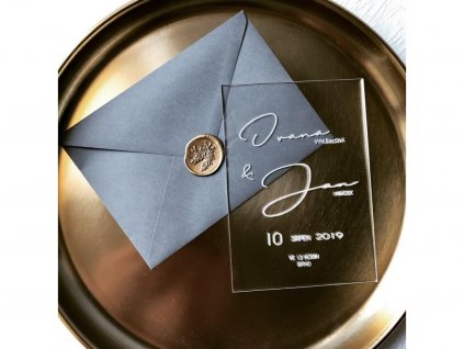 Svatební oznámení - Lucy - Plexi (Tiskoviny Plexi oznámení 10,5 x 15,5 cm)