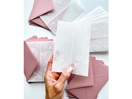 Transparentní přebal s Bílým potiskem - Meadow II. (Format 10,5 x 21 cm do obálky DL)