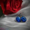 Třpytivé modré kulaté náušnice