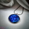 Třpytivý kulatý modrý náhrdelník