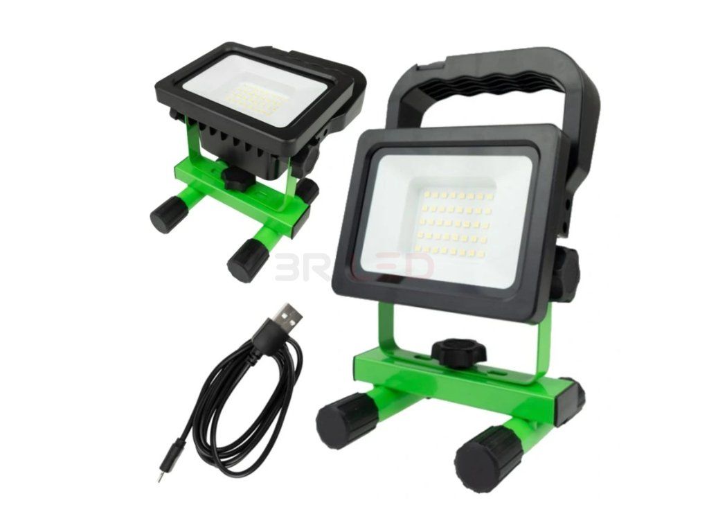 22129 led reflektor 20w s akumulatorem denni bila ip54