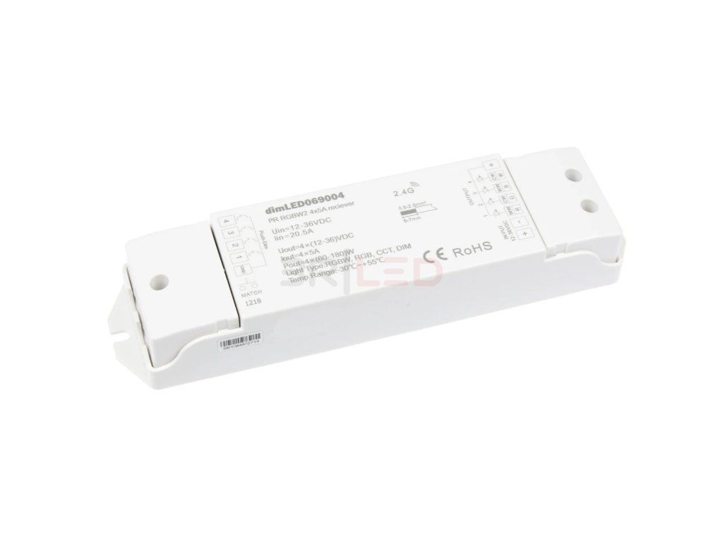 23221 dimled prijimac pro rgbw led pasky 12 36v 4x5a