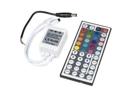 IR Ovladač/příjímač pro RGB LED pásky, 12/24V, 3x2A, 72/144W, 44 tlačítek