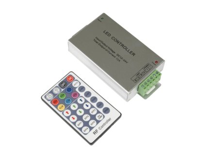 RF ovladač/přijímač pro RGB LED pásky, 12/24V, 3x4A, 144/288W, 28 tlačítek