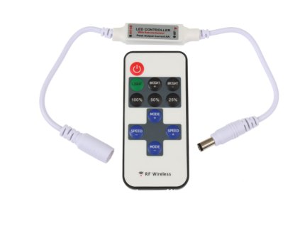 Mini ovladač a přijímač pro LED pásky, radiový, 1kanálový, 5/24V, 6A