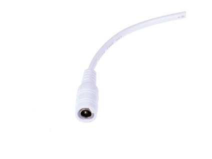 DC konektor napájecí + kabel, SAMICE, bílá, 14cm