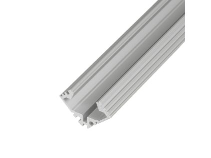LED profil, RO4, rohový, stříbrný, bez difuzoru, 2m