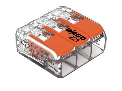 WAGO svorka 3 x 2,5mm, 32A, průhledná