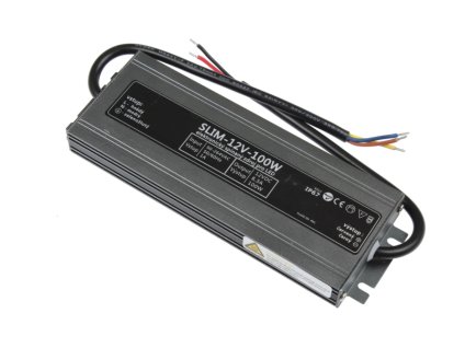 LED napájecí zdroj 12V, 100W, 8,5A, IP67, SLIM