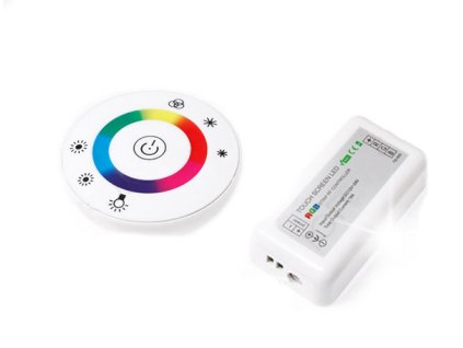 RGB LED ovladač dotykový kruhový 18A 216W bílý