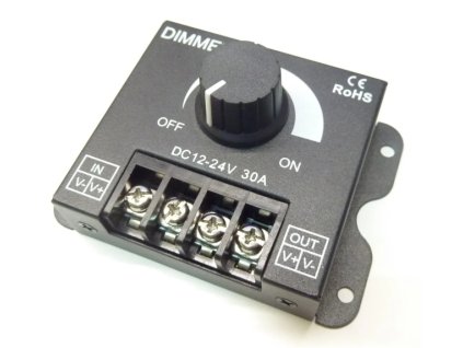 M6 ovladač/stmívač pro LED pásky, manuální, 1kanálový, 12-24V, 30A