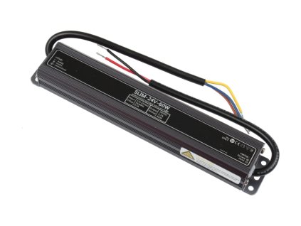 LED napájecí zdroj 24V, 60W, 2,5A, voděodolný, IP67, SLIM