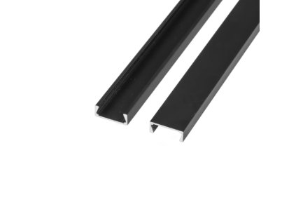 LED profil, Mikro 2, bez difuzoru, ČERNÁ/BRONZ, 2m