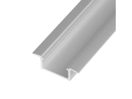 LED profil, V5, vestavný, stříbrný, bez difuzoru, 2m