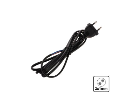 Flexo šnůra, 3m, 2 x 1mm, ČERNÁ/BÍLÁ